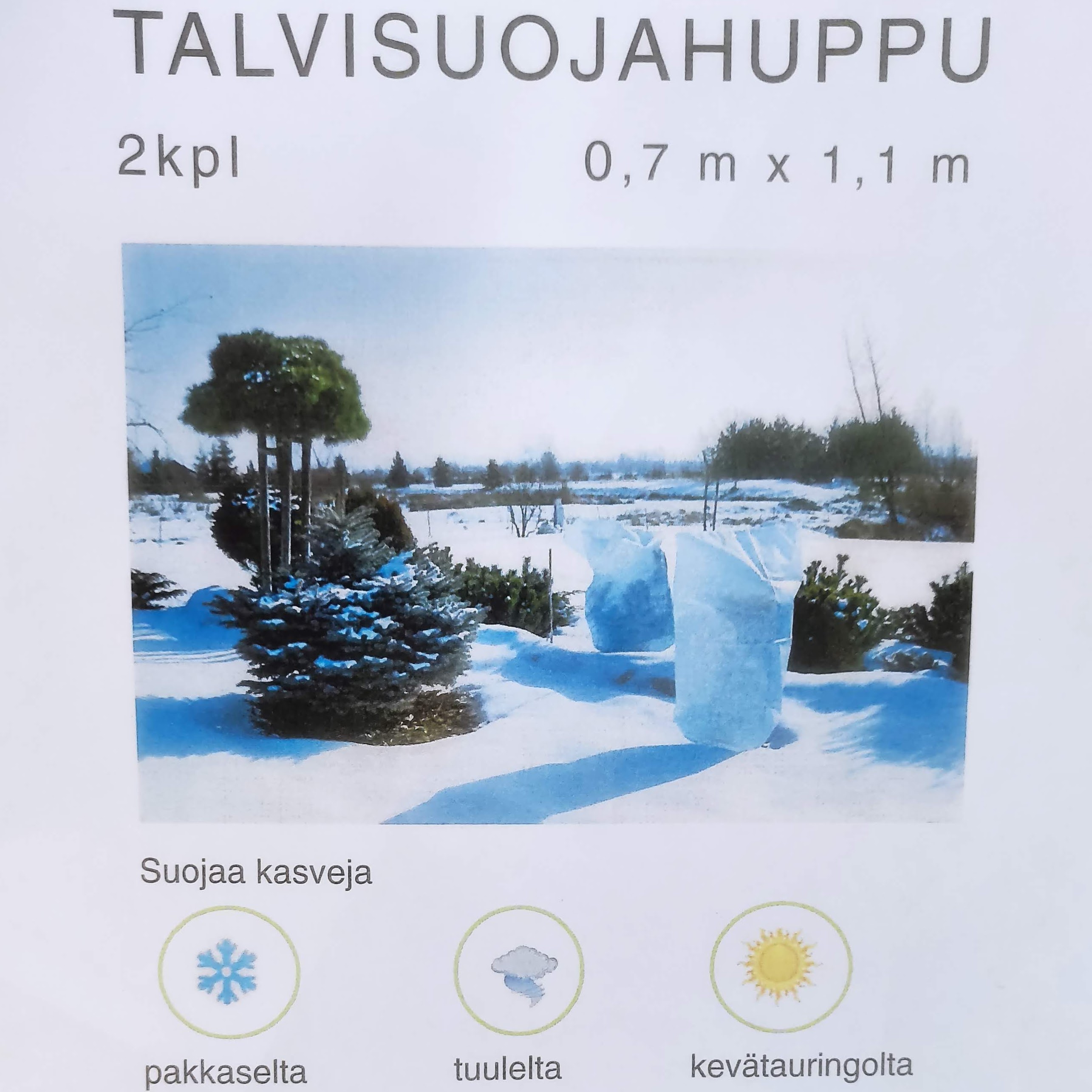  Talvisuojahuppu 0,7 x 1,1 m,  2 kpl pakkaus 