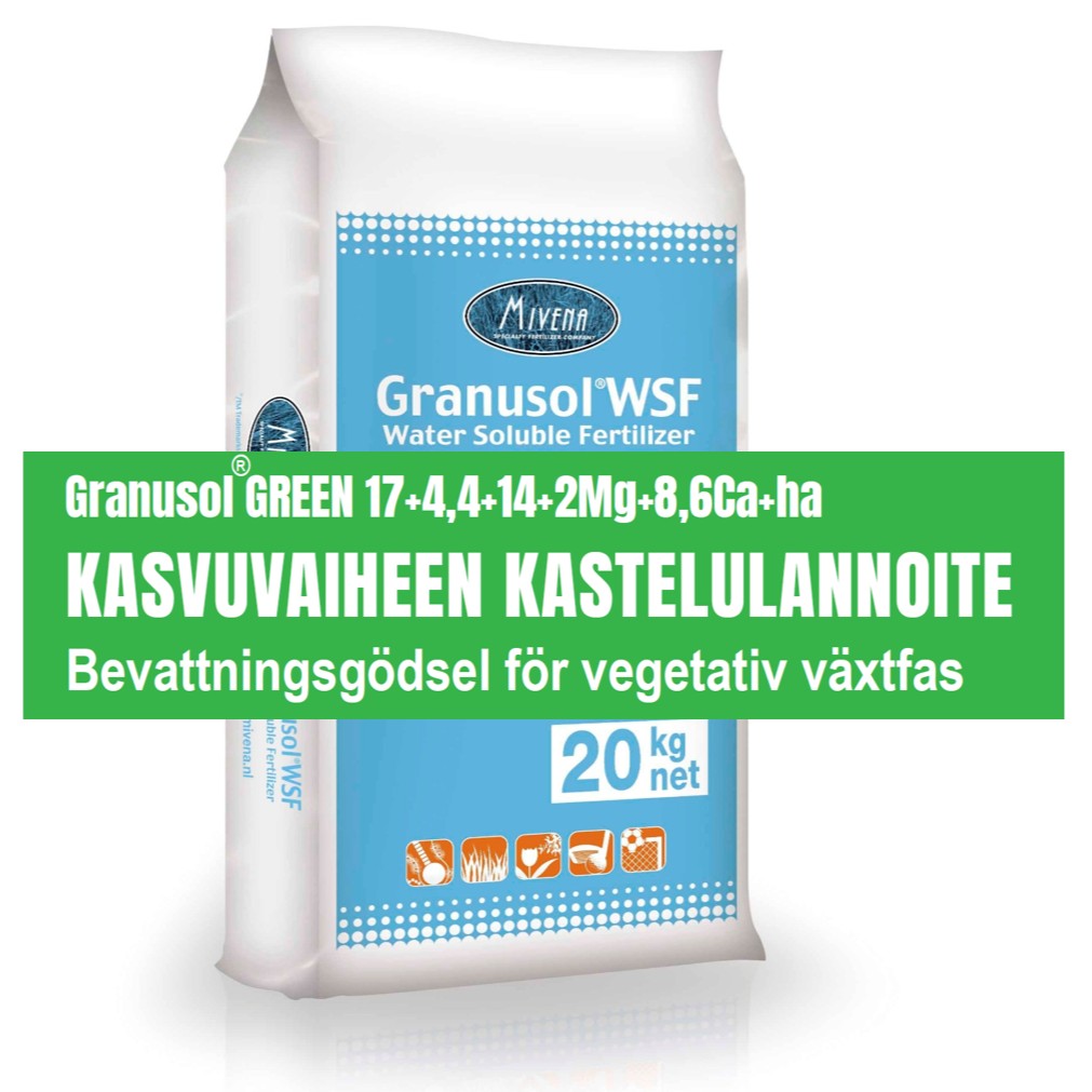  Kasvuvaiheen kastelulannoite puutarhakasveille Granusol GREEN 5 kg 