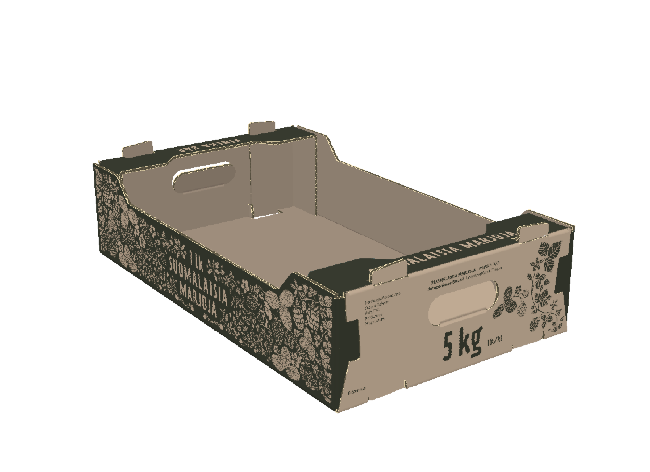  Marjalaatikko 5kg Ruskea marjakuviolla / 75kpl myyntierä 