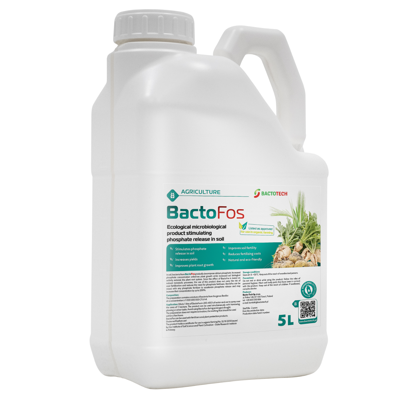  Valkoinen muovikanisteri vihreä-valkoisella etiketillä 