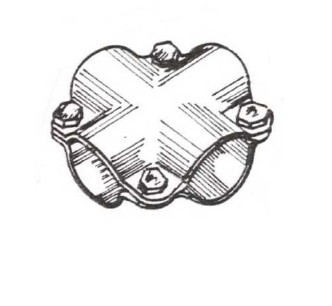  Ristiliitos putkikiinnike 1" x 1" (32 mm) 