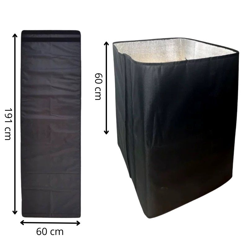  Musta mehiläispesän ympärille taitettava termokangas 