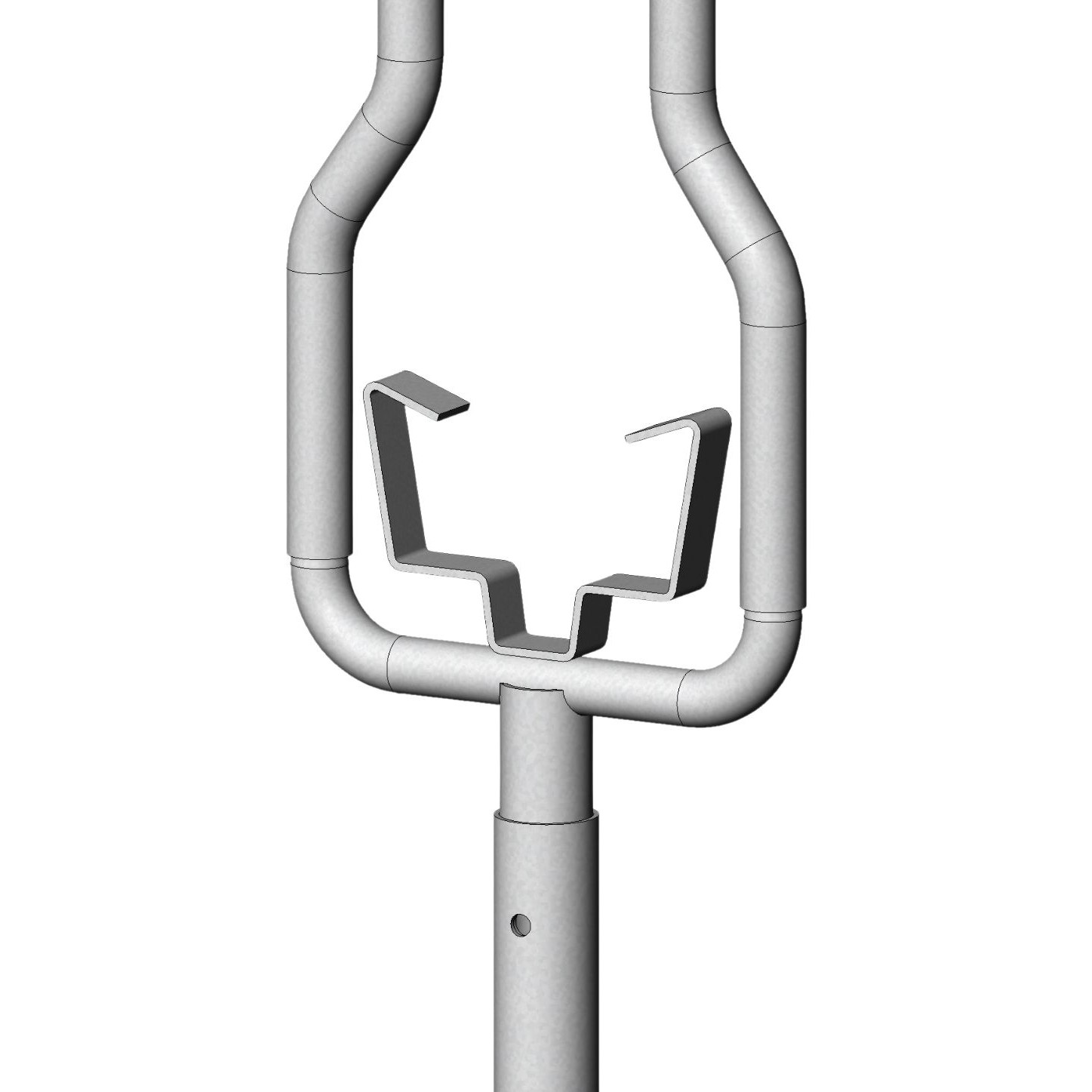  Tekninen kuva metallisesta kannatinhaarukasta 