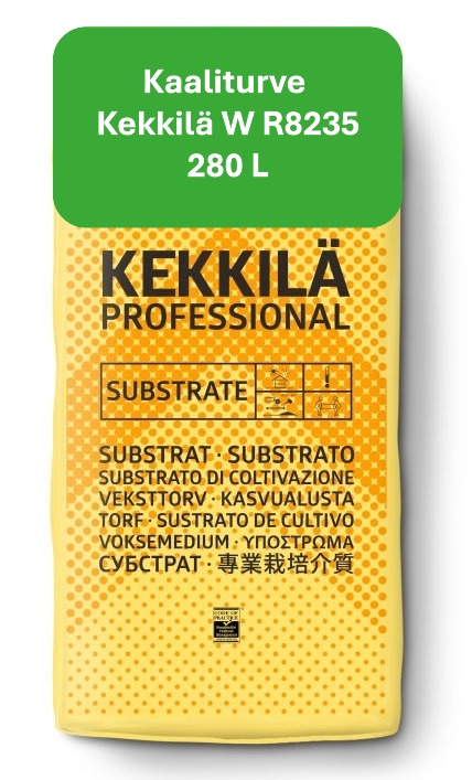 Keltainen turvepaali, jossa mustaa tekstiä 