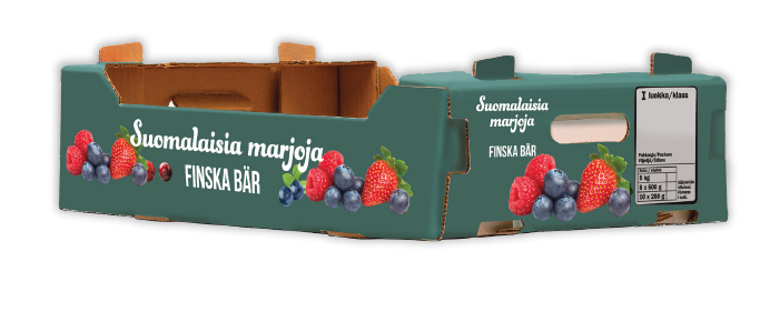  Marjalaatikko 5kg Vihreä marjakuviolla 30x50cm KOSTEUSSUOJATTU 1-aaltoinen 