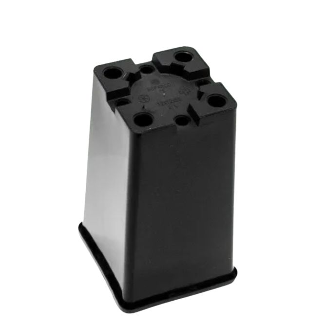  Musta nelikulmainen, kapea muoviruukku ylösalaisin 